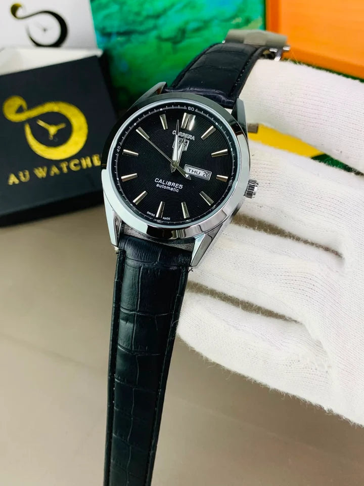 Tag Caliber 5 Watch With Day & Date (Black)