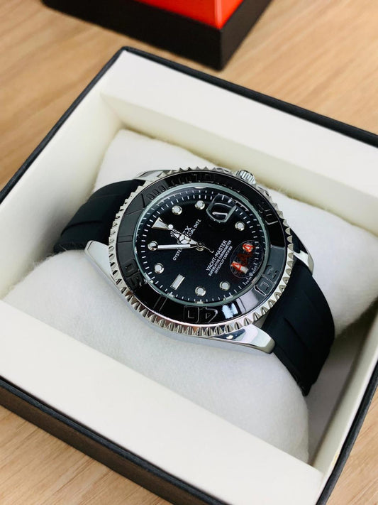 Yacht Master Men Watch | Silver Black