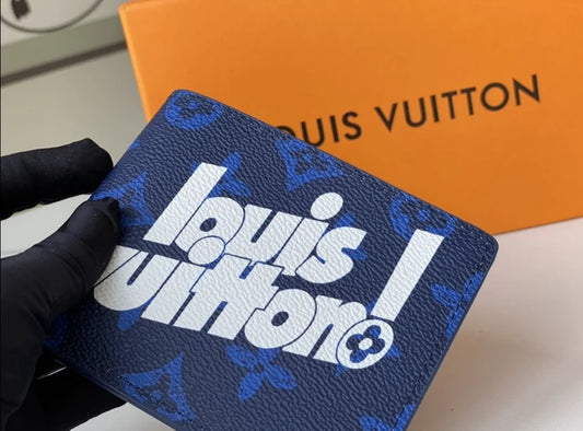 LV Blue Monogram Printed Wallet