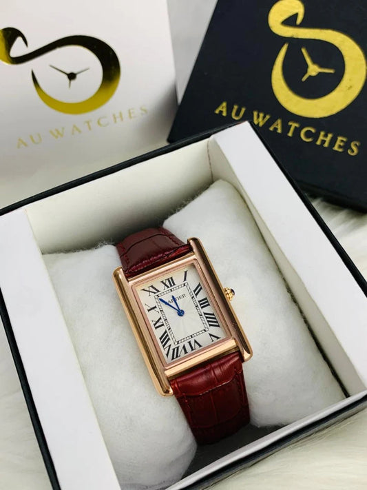 Cartier Tank Roman  Brown with Golden